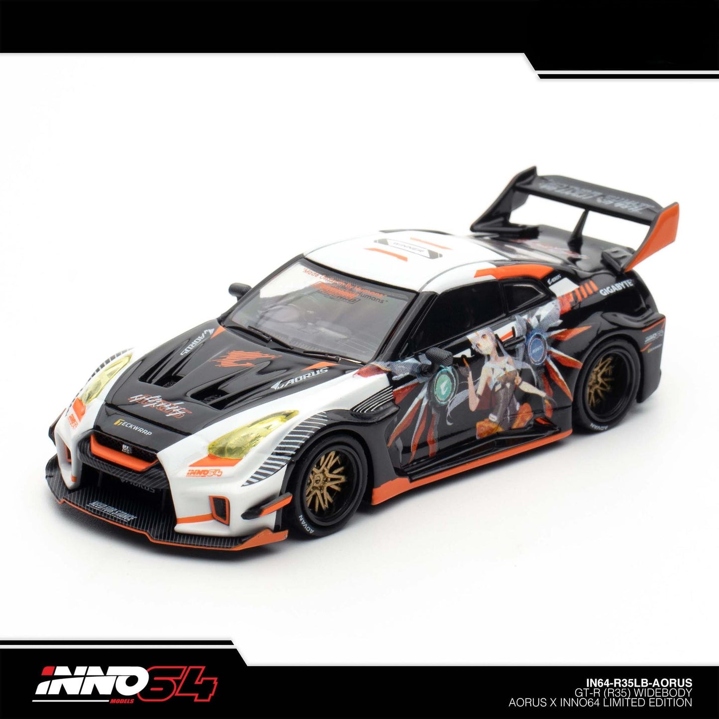 INNO64 - Pre-Order - Nissan GT-R R35 Widebody *AORUS* Limited Edition - IN64-R35LB-AORUS