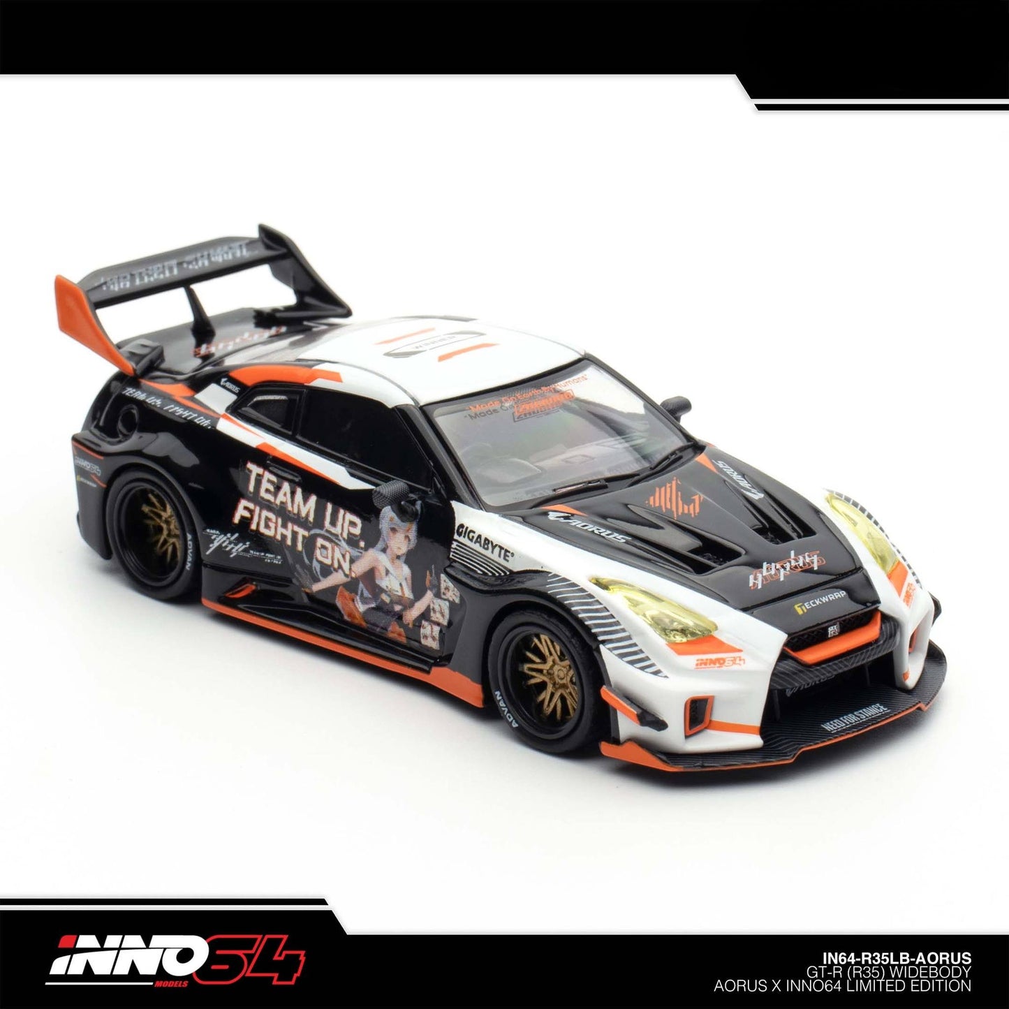INNO64 - Pre-Order - Nissan GT-R R35 Widebody *AORUS* Limited Edition - IN64-R35LB-AORUS