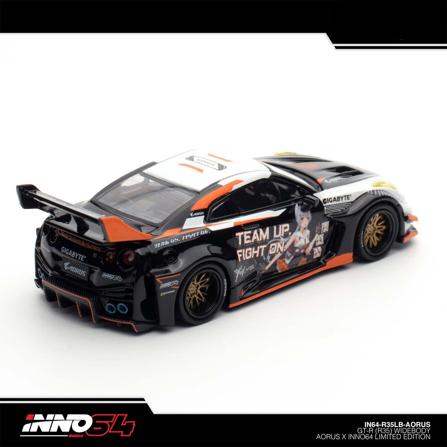 INNO64 - Pre-Order - Nissan GT-R R35 Widebody *AORUS* Limited Edition - IN64-R35LB-AORUS