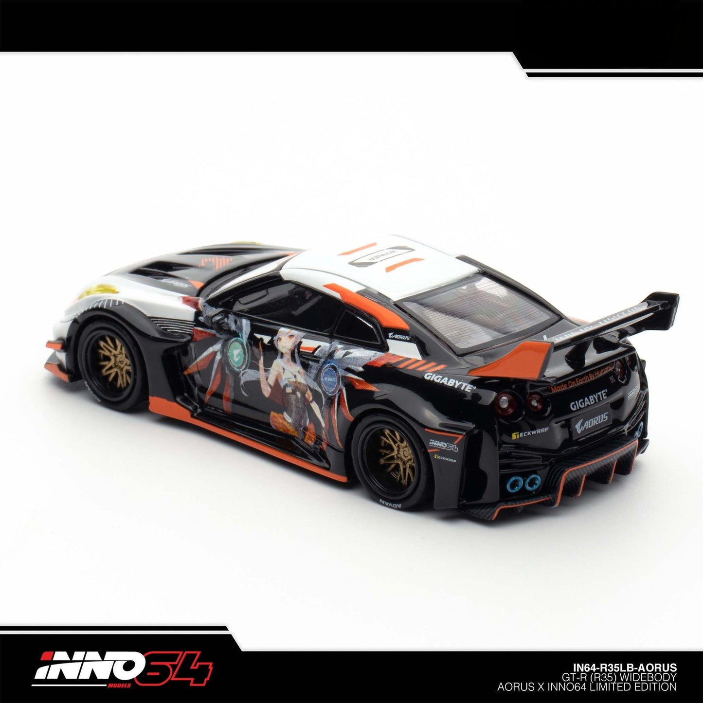 INNO64 - Pre-Order - Nissan GT-R R35 Widebody *AORUS* Limited Edition - IN64-R35LB-AORUS