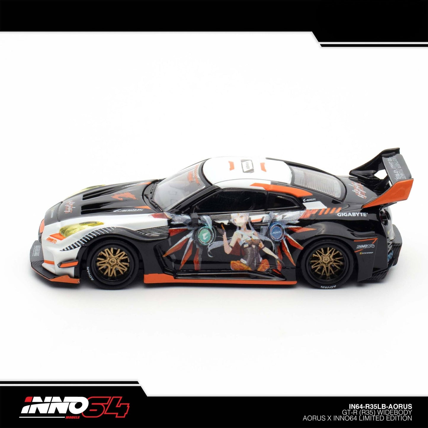 INNO64 - Pre-Order - Nissan GT-R R35 Widebody *AORUS* Limited Edition - IN64-R35LB-AORUS