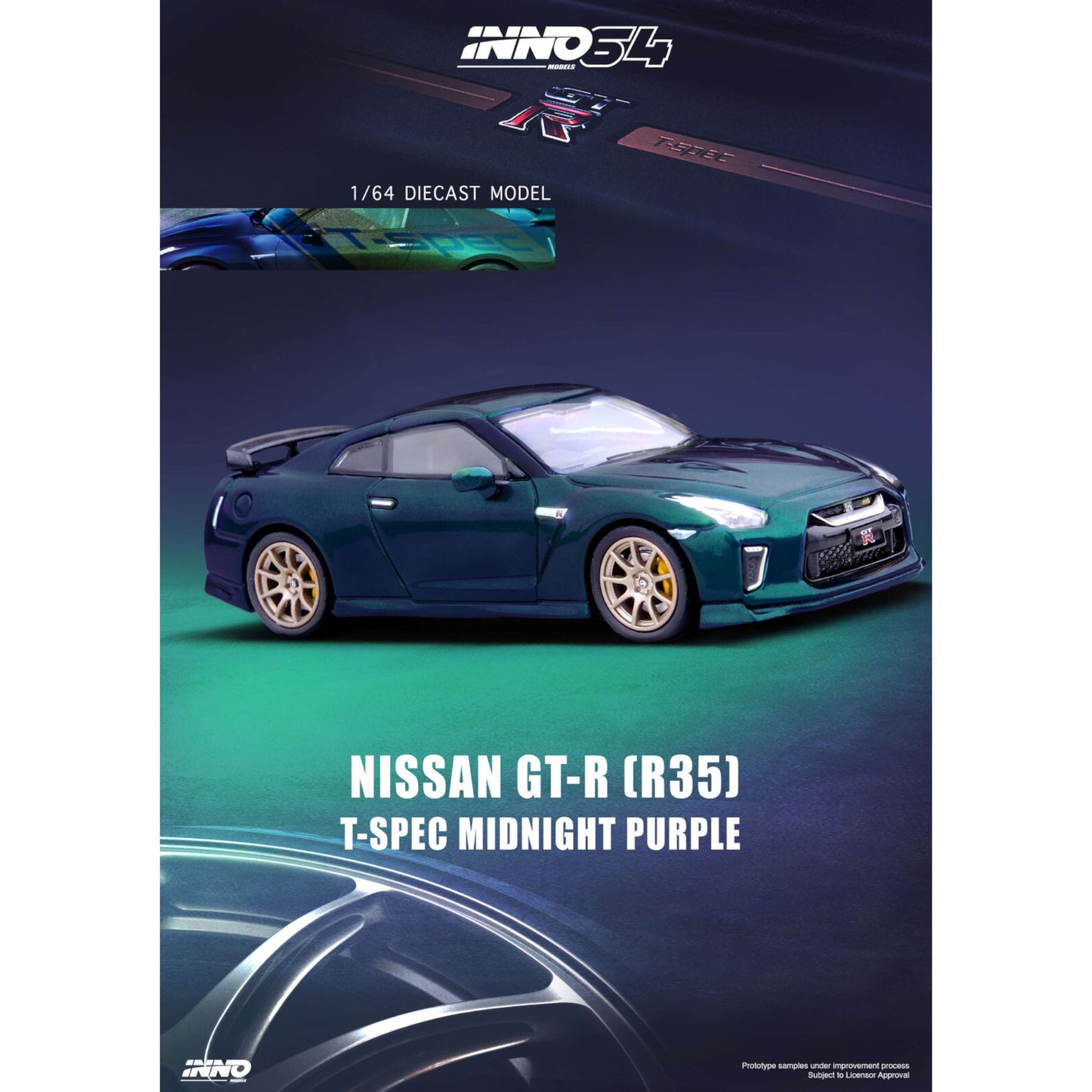 INNO64 - Nissan GT-R (R35) T-Spec, midnight purple - 1:64 - IN64-R35TS-MP