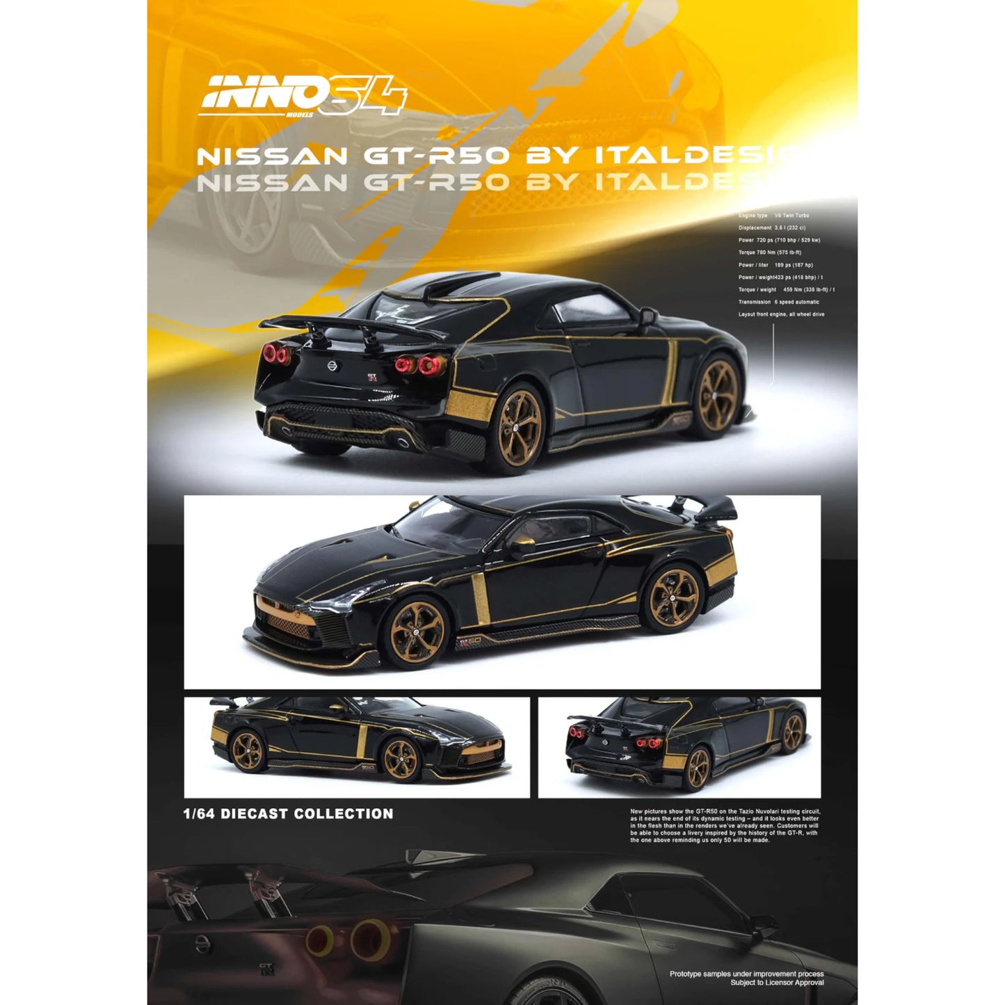 INNO64 - Nissan GT-R50 by ITALDESIGN Black - IN64-R50-BLK