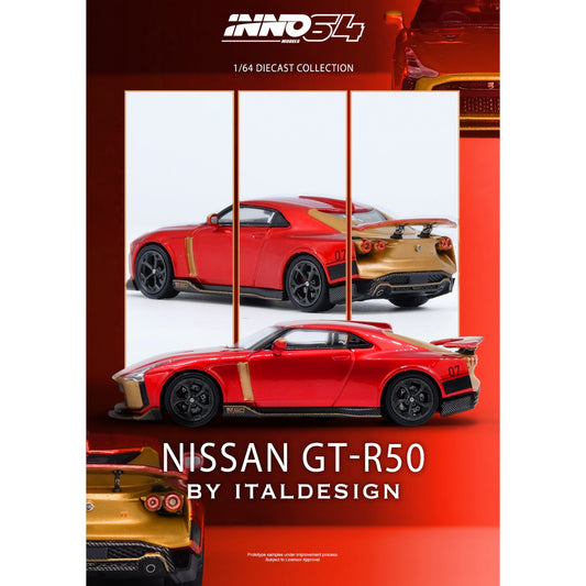 INNO64 - Pre-Order - Nissan R50 GT-R By Italsedign - IN64-R50-RED