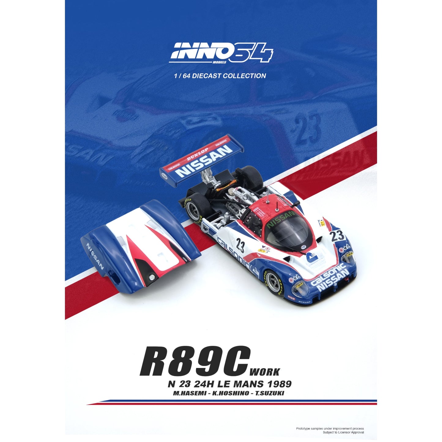 INNO64 - Pre-Order - NISSAN R89C LE MANS 1989 No23 - IN64-R89C-89LM23