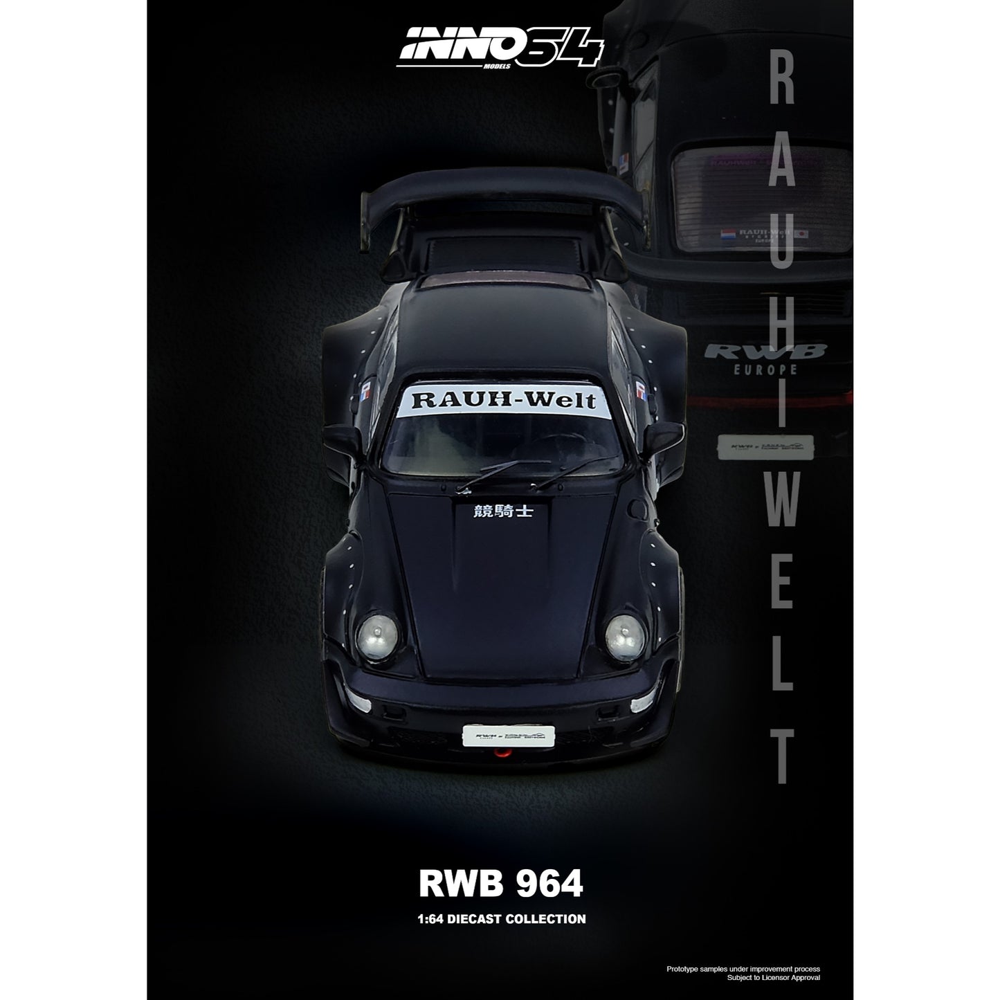 INNO64 - Pre-Order - RWB 964 Black Matt - IN64-RWB964-BM