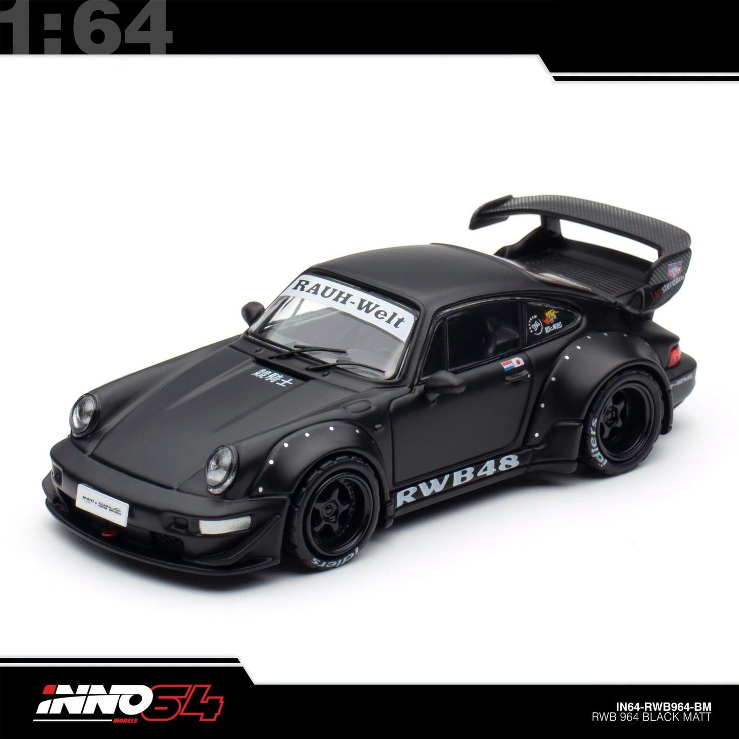 INNO64 - Pre-Order - RWB 964 Black Matt - IN64-RWB964-BM