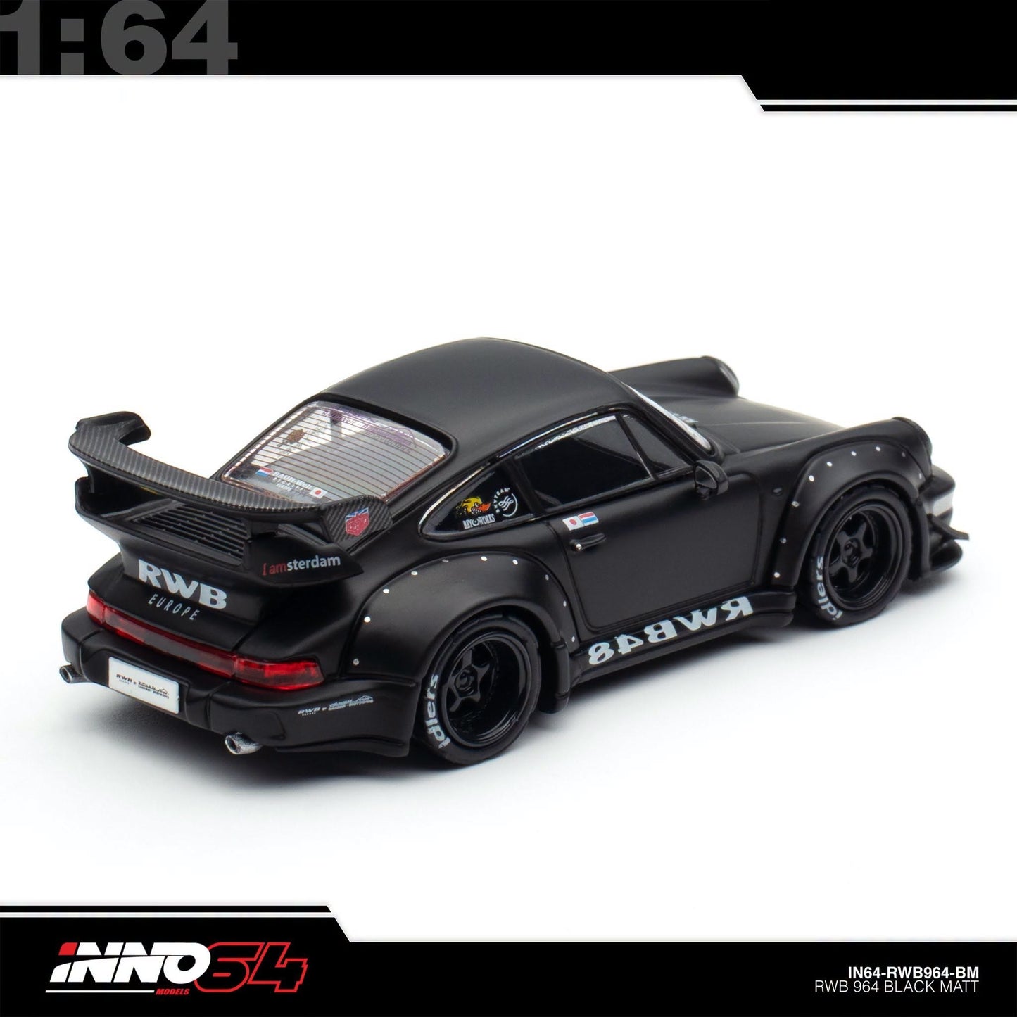 INNO64 - Pre-Order - RWB 964 Black Matt - IN64-RWB964-BM
