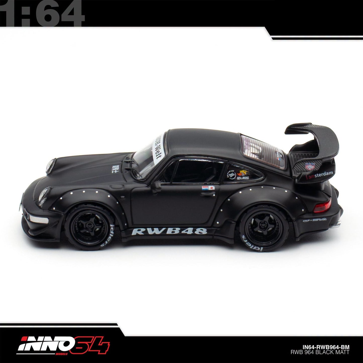 INNO64 - Pre-Order - RWB 964 Black Matt - IN64-RWB964-BM