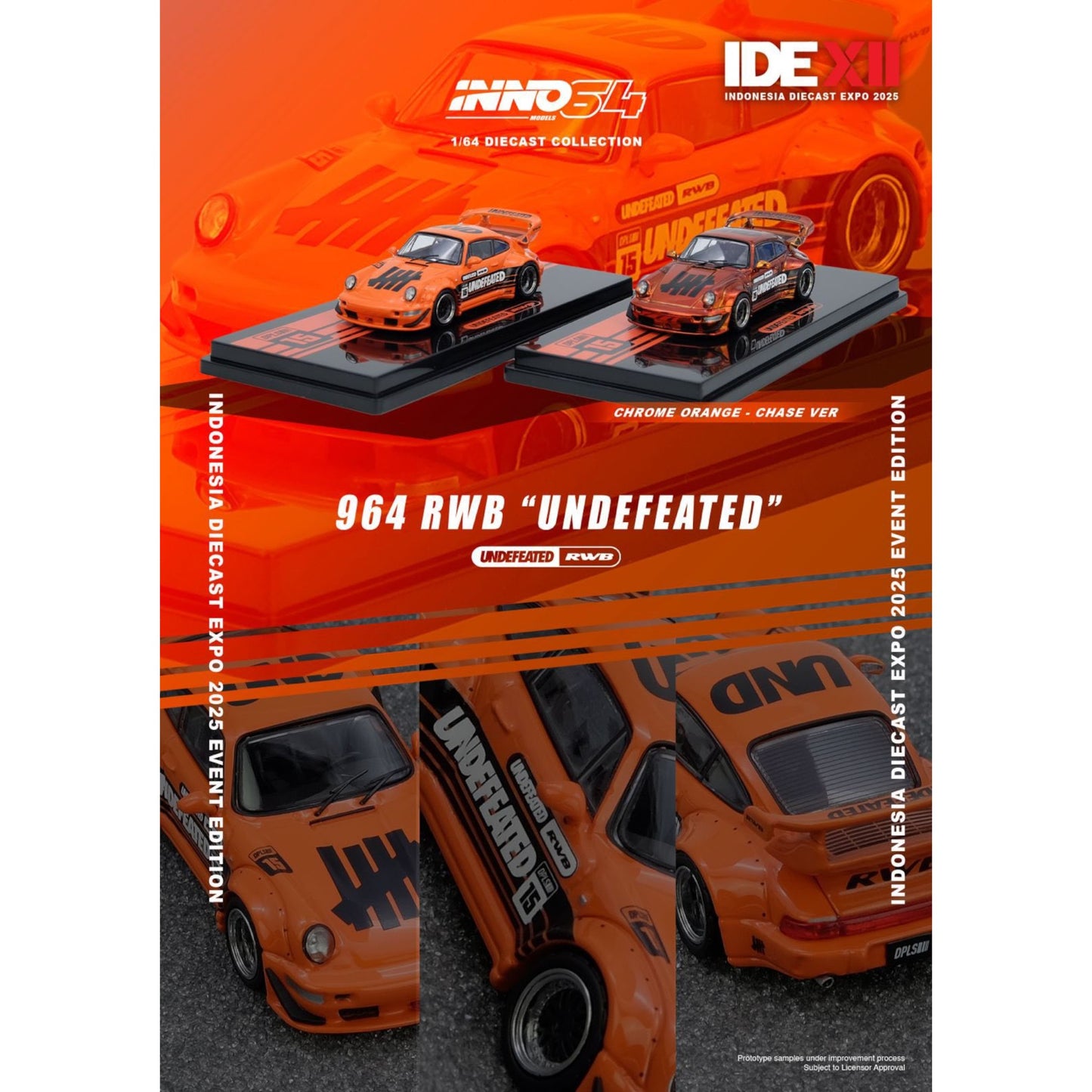 INNO64 - 964 RWB “UNDEFEATED” Orange - 2025 Indonesia Diecast Expo (IDE-XII)