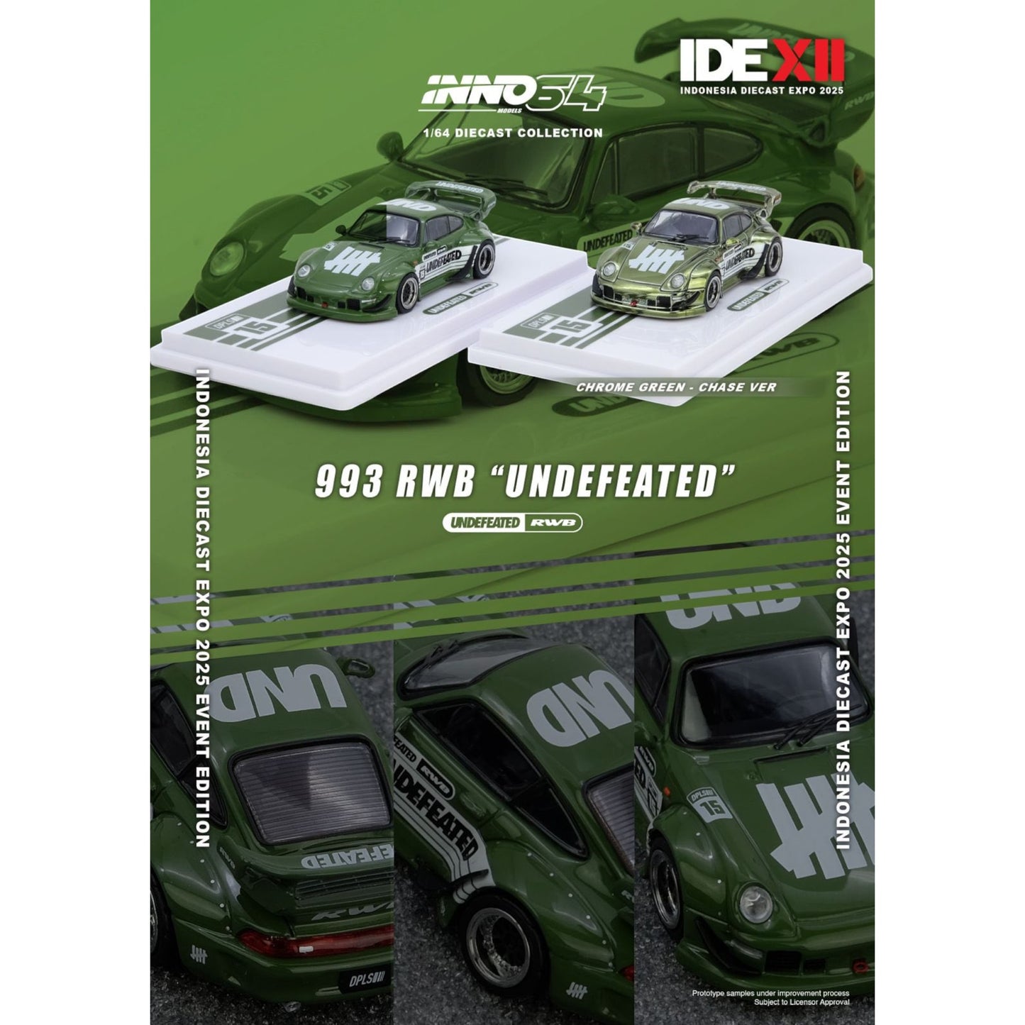 INNO64 - 993 RWB “UNDEFEATED” Green - 2025 Indonesia Diecast Expo (IDE-XII)