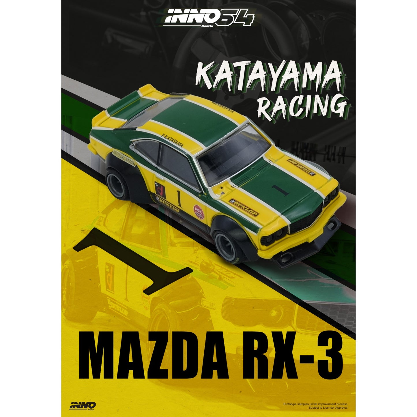 INNO64 - Pre-Order - MAZDA SAVANNA RX3 "KATAYAMA RACING" - IN64-RX3-KTYM