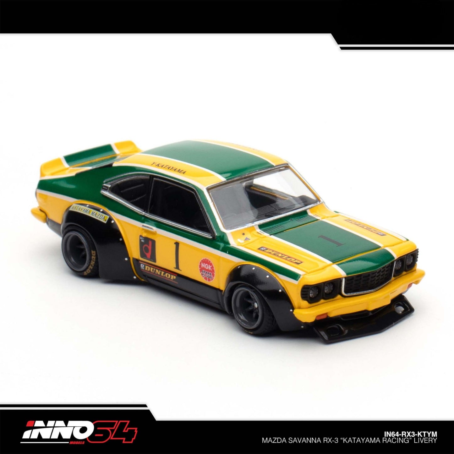INNO64 - Pre-Order - MAZDA SAVANNA RX3 "KATAYAMA RACING" - IN64-RX3-KTYM