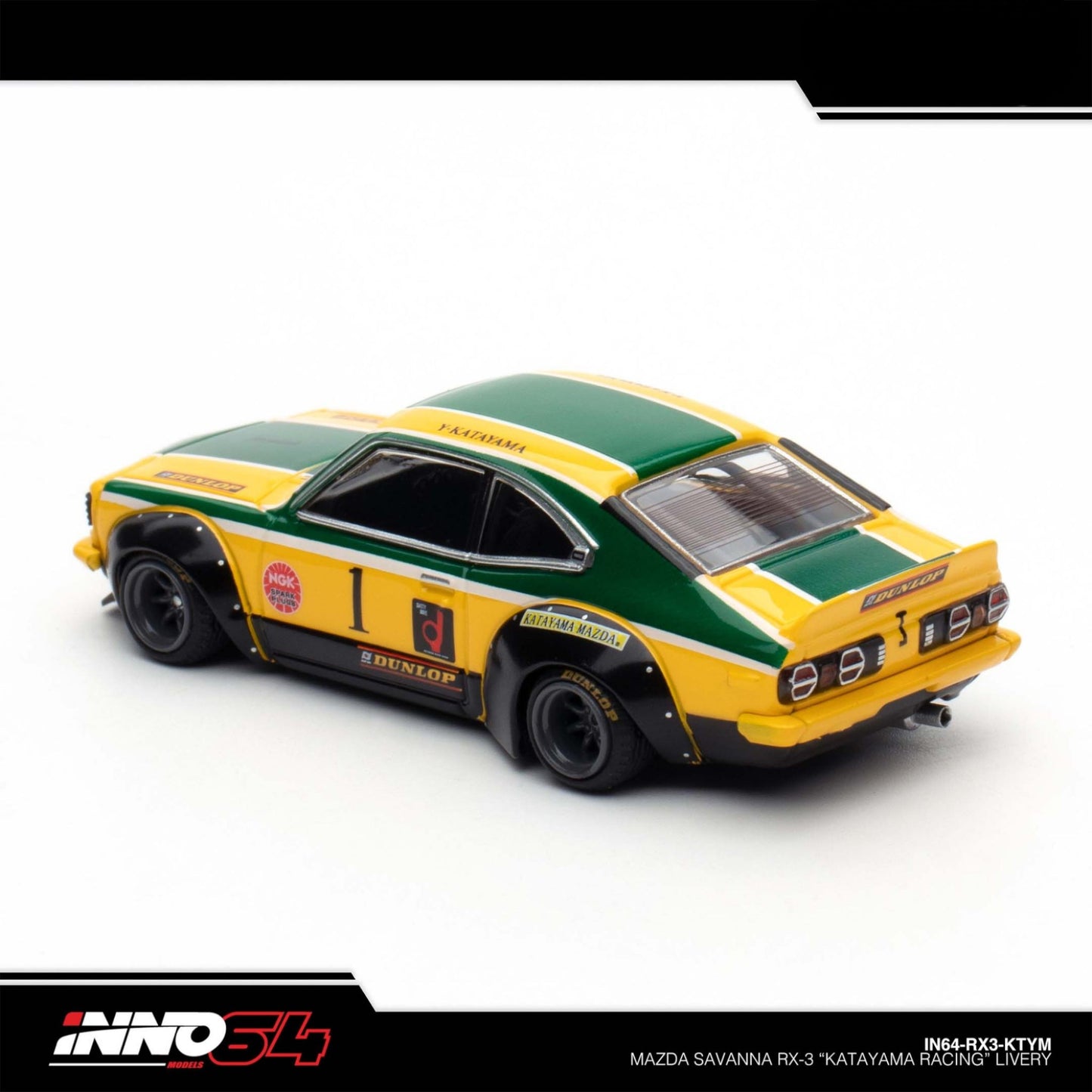 INNO64 - Pre-Order - MAZDA SAVANNA RX3 "KATAYAMA RACING" - IN64-RX3-KTYM