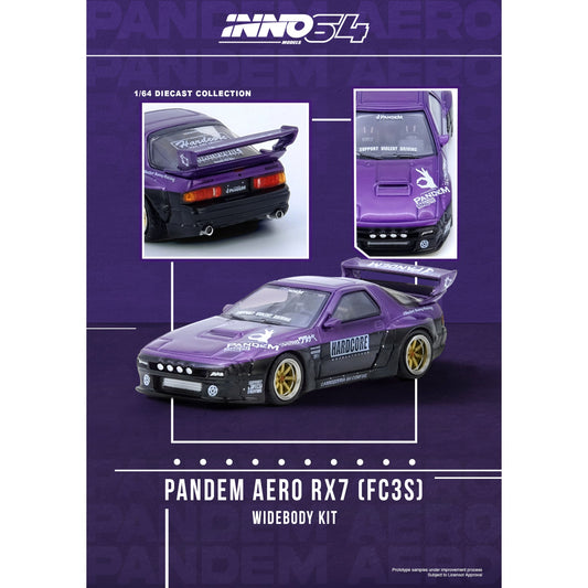 INNO64 - Pre-Order - MAZDA RX7 (FC3S) "PANDEM ROCKET BUNNY" - IN64-RX7FCP-PB