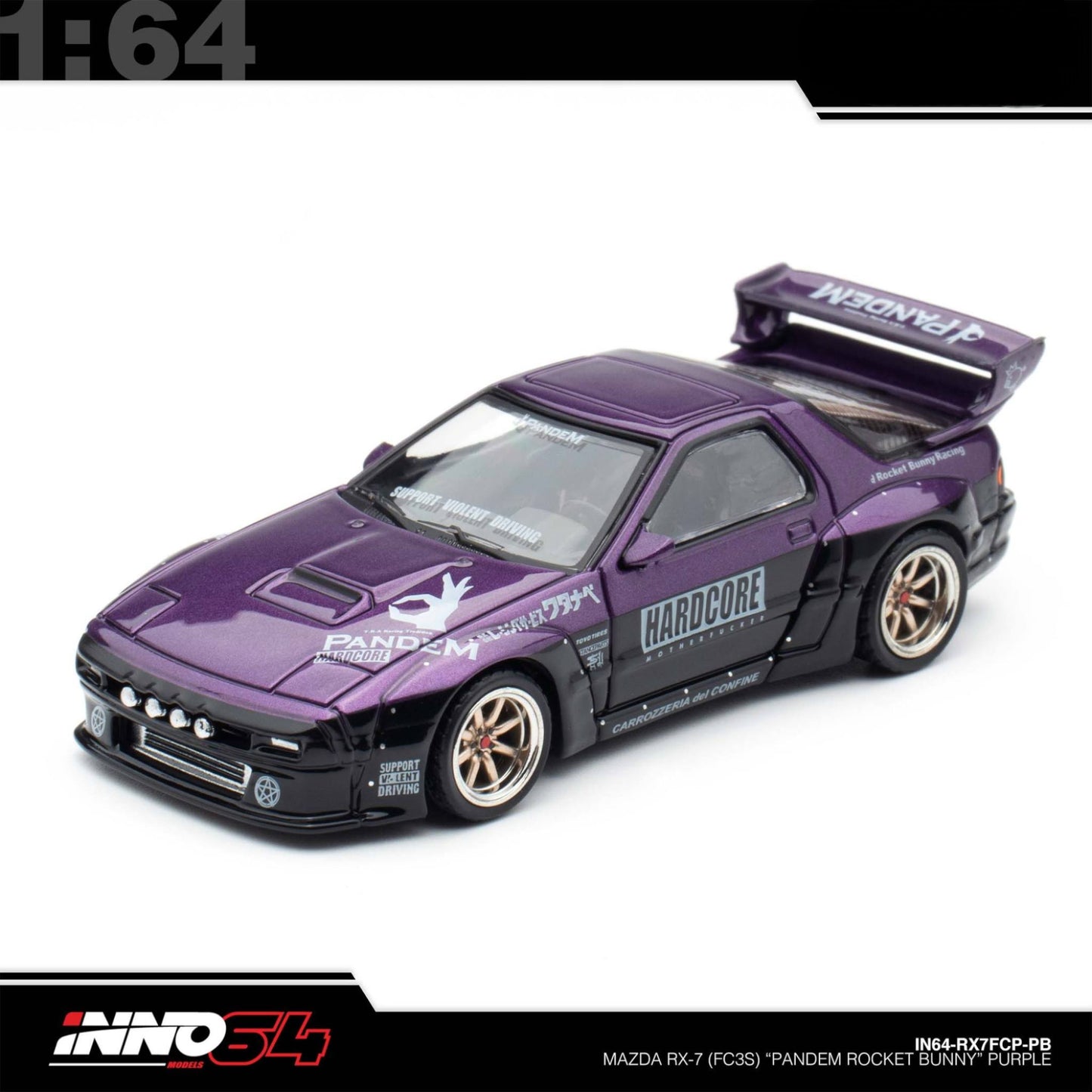 INNO64 - Pre-Order - MAZDA RX7 (FC3S) "PANDEM ROCKET BUNNY" - IN64-RX7FCP-PB