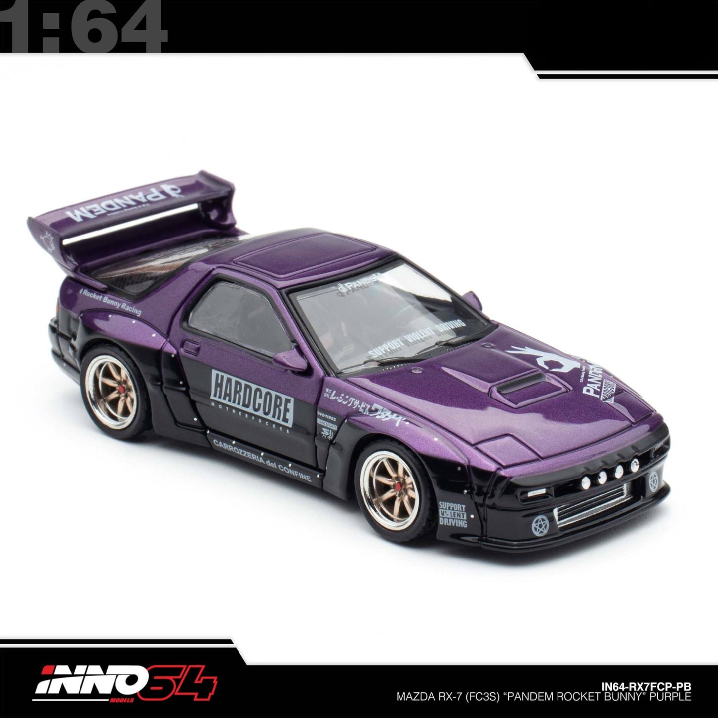 INNO64 - Pre-Order - MAZDA RX7 (FC3S) "PANDEM ROCKET BUNNY" - IN64-RX7FCP-PB
