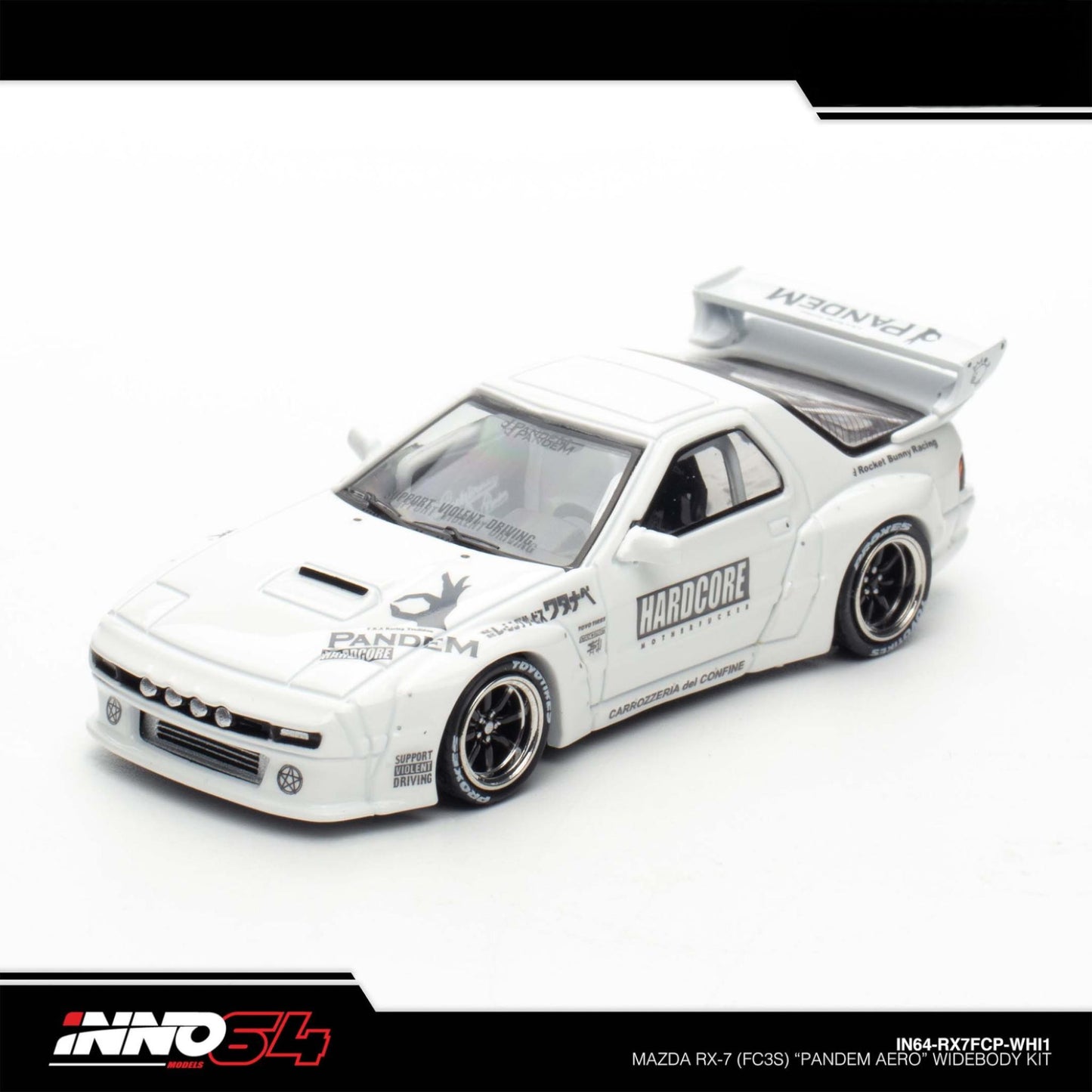 INNO64 - MAZDA RX7 (FC3S) "PANDEM AERO" Widebody Kit - IN64-RX7FCP-WHI1