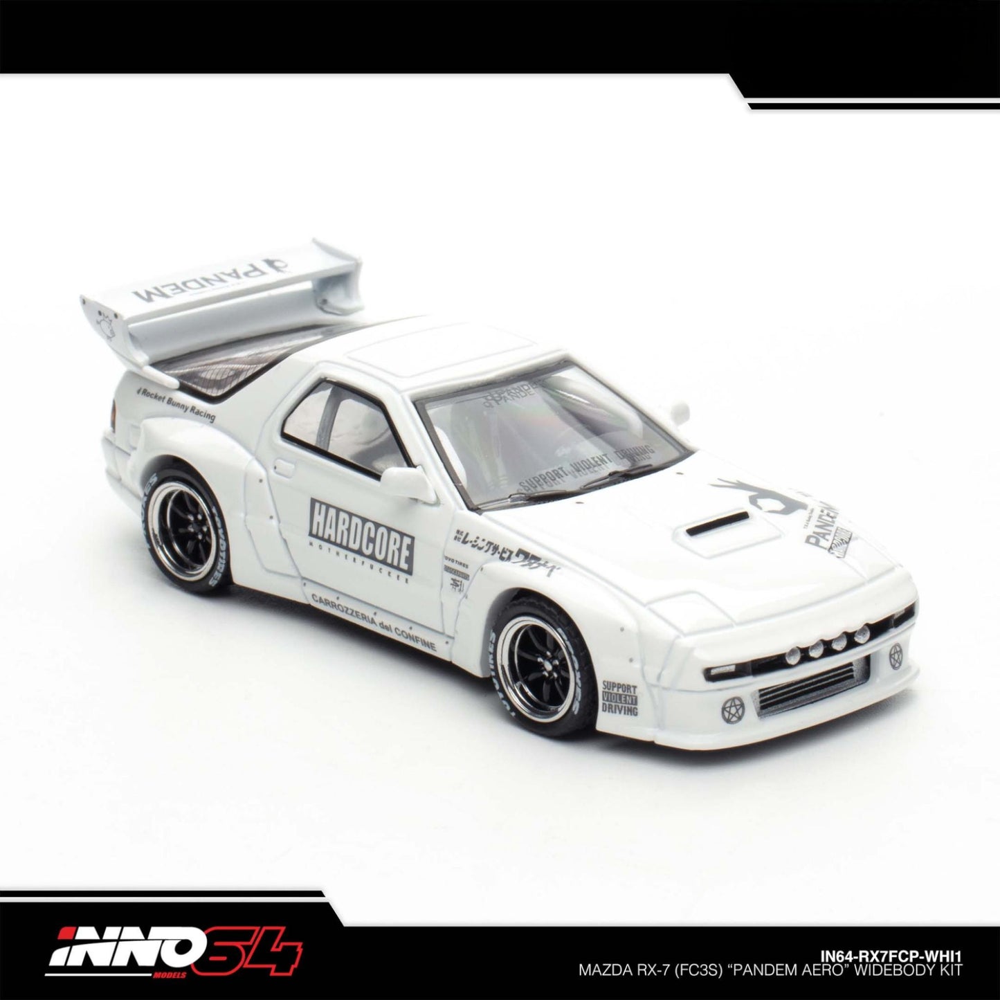 INNO64 - MAZDA RX7 (FC3S) "PANDEM AERO" Widebody Kit - IN64-RX7FCP-WHI1