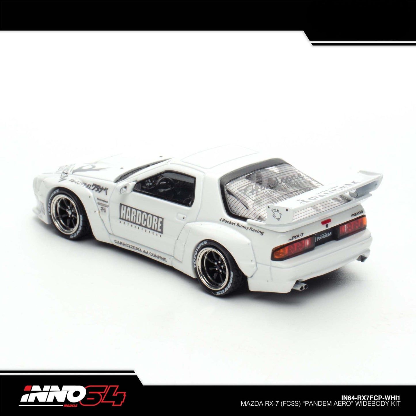INNO64 - MAZDA RX7 (FC3S) "PANDEM AERO" Widebody Kit - IN64-RX7FCP-WHI1