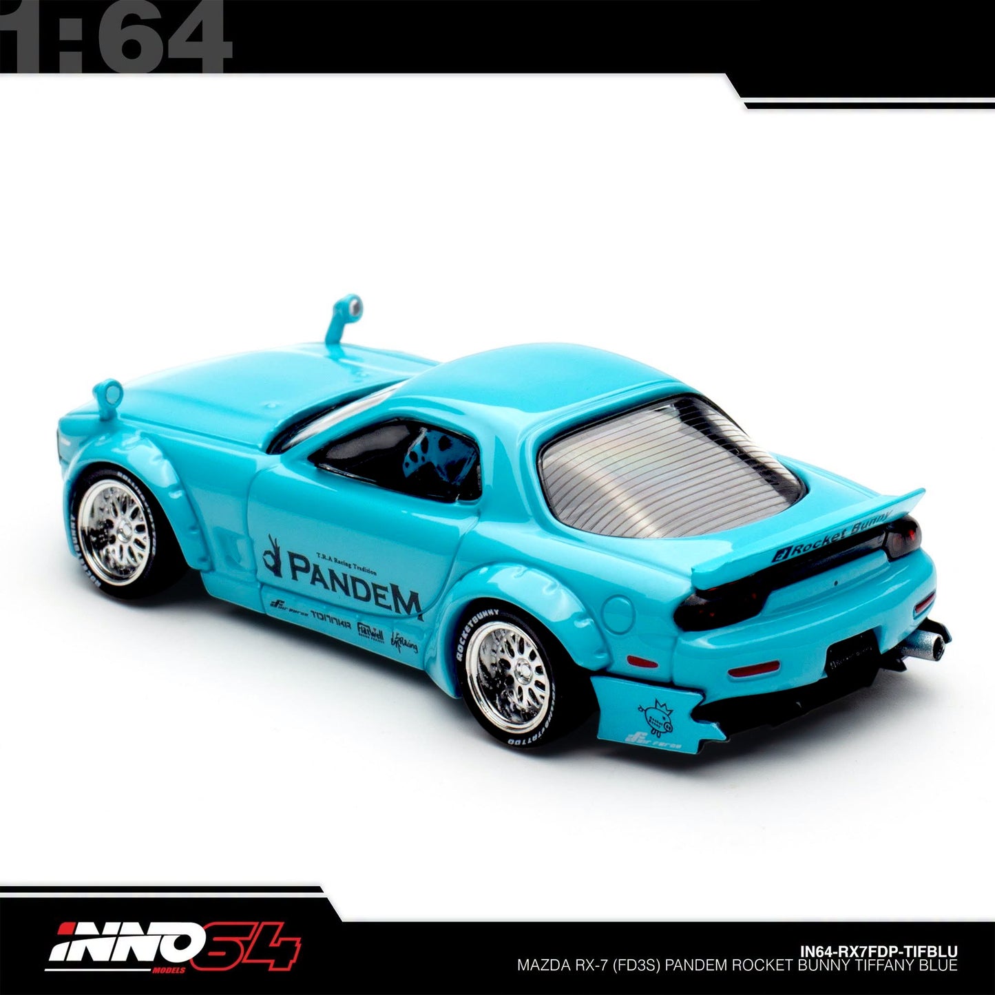 INNO64 - Pre-Order - Mazda RX7 (FD3S) Rocket Bunny / Pandem Widebody Boss Kit - IN64-RX7FDP-TIFBLU