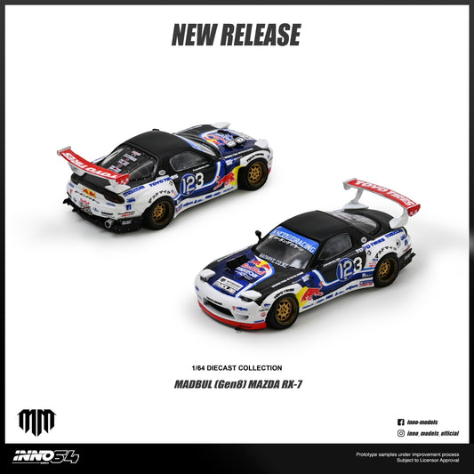 INNO64 - Pre-Order - MAZDA RX-7 MAD MIKE "MADBUL Gen8" - IN64-RX7MM-01