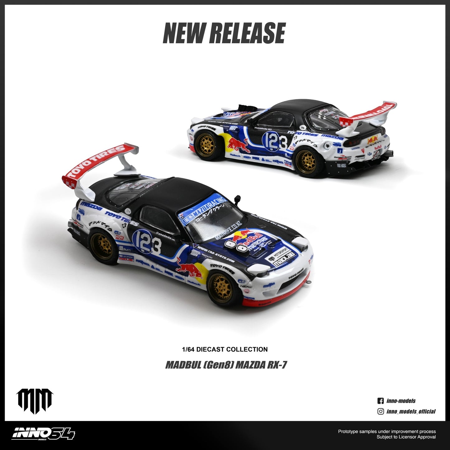INNO64 - Pre-Order - MAZDA RX-7 MAD MIKE "MADBUL Gen8" - IN64-RX7MM-01