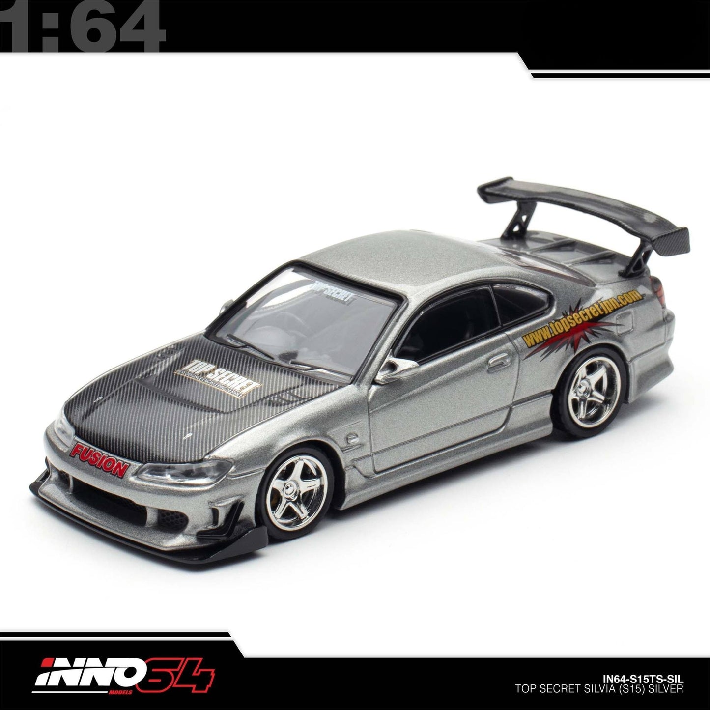 INNO64 - Pre-Order - TOP SECRET SILVIA (S15) Silver - IN64-S15TS-SIL