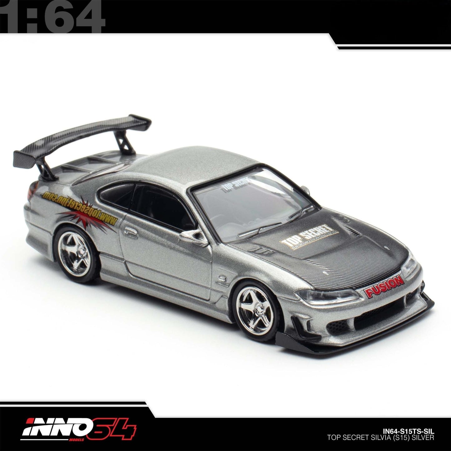 INNO64 - Pre-Order - TOP SECRET SILVIA (S15) Silver - IN64-S15TS-SIL