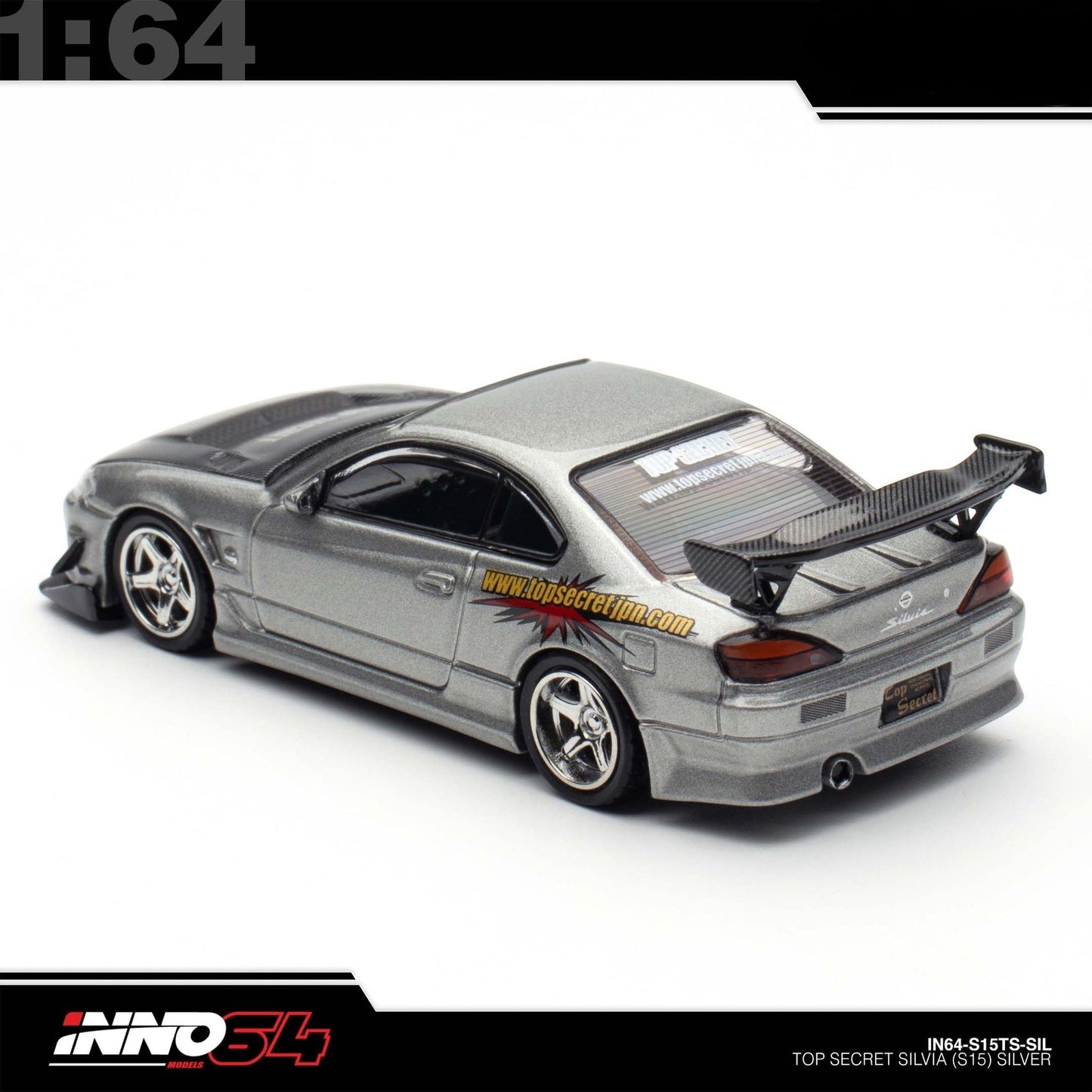 INNO64 - Pre-Order - TOP SECRET SILVIA (S15) Silver - IN64-S15TS-SIL
