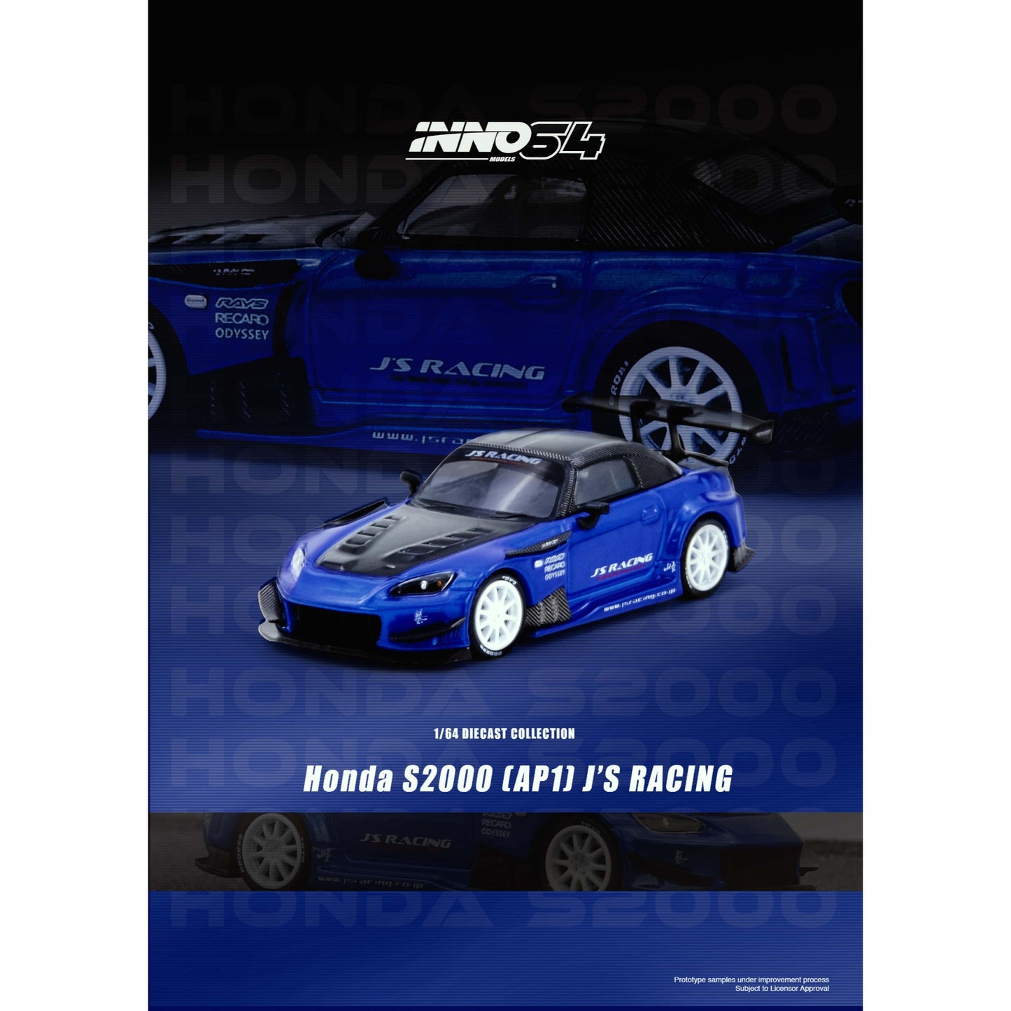 INNO64 - Pre-Order - Honda S2000 (AP1) J´S Racing - IN64-S2000JS-BLUE