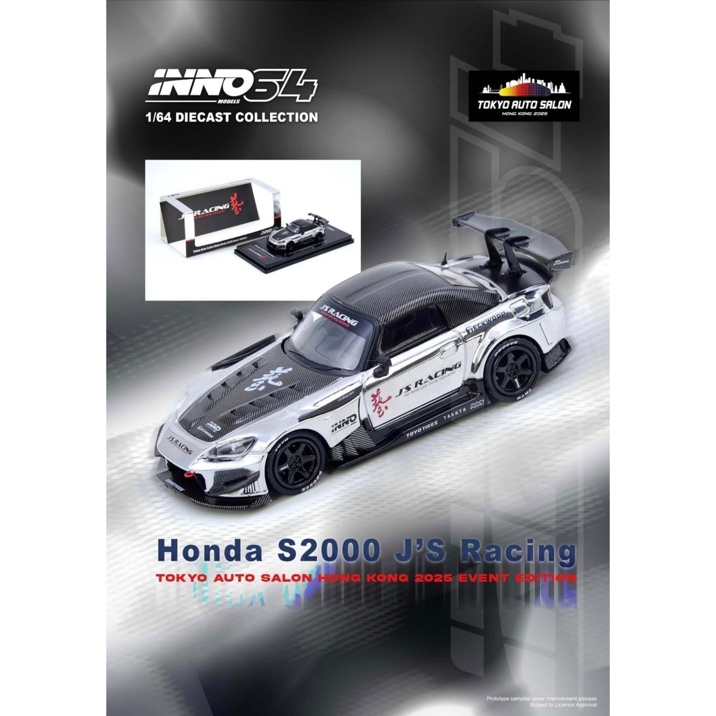 INNO64 - Pre-Order - Honda S2000 J´S Racing Tokyo Auto Salon Hong Kong 2025 - IN64-S2000JS-TASHK25
