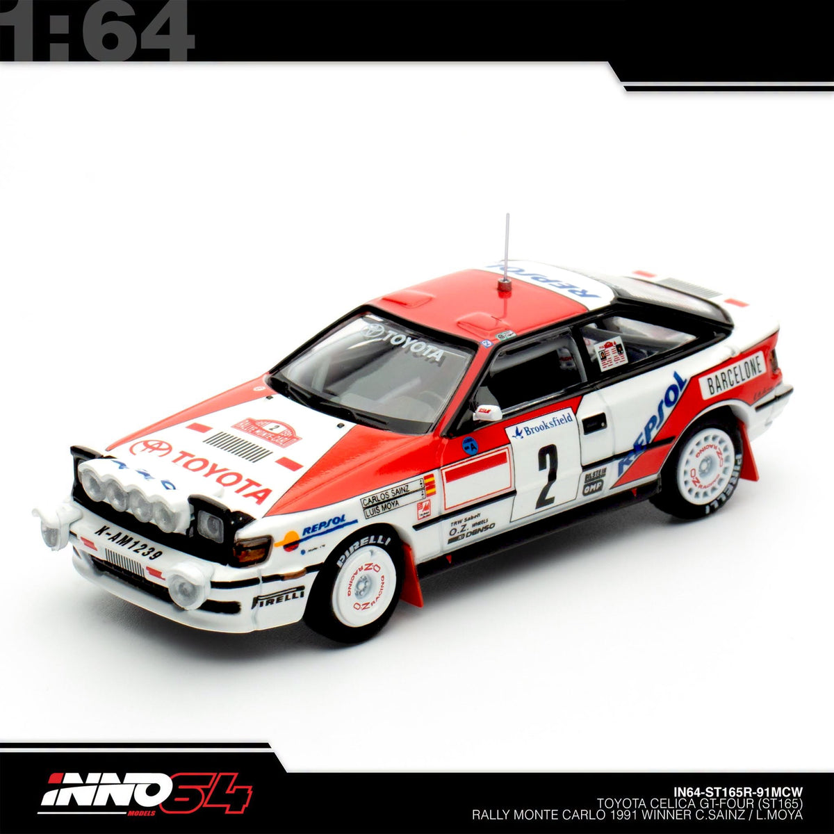 INNO64 - TOYOTA CELICA GT-FOUR (ST165) Winner Rally Monte Carlo 1991 - IN64-ST165R-91MCW