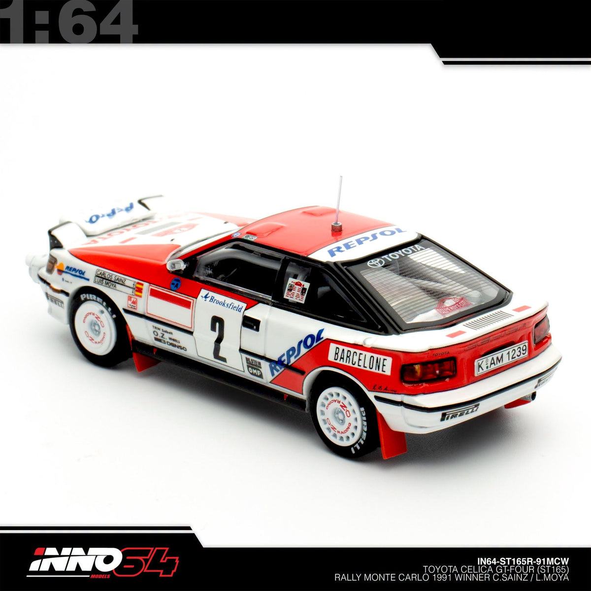 INNO64 - TOYOTA CELICA GT-FOUR (ST165) Winner Rally Monte Carlo 1991 - IN64-ST165R-91MCW