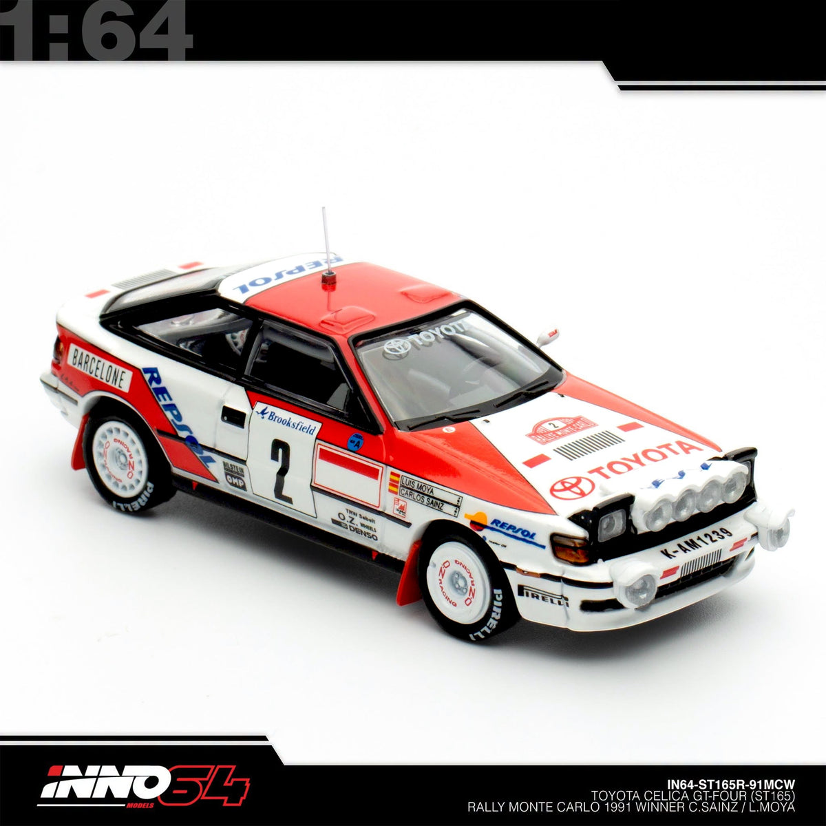 INNO64 - TOYOTA CELICA GT-FOUR (ST165) Winner Rally Monte Carlo 1991 - IN64-ST165R-91MCW