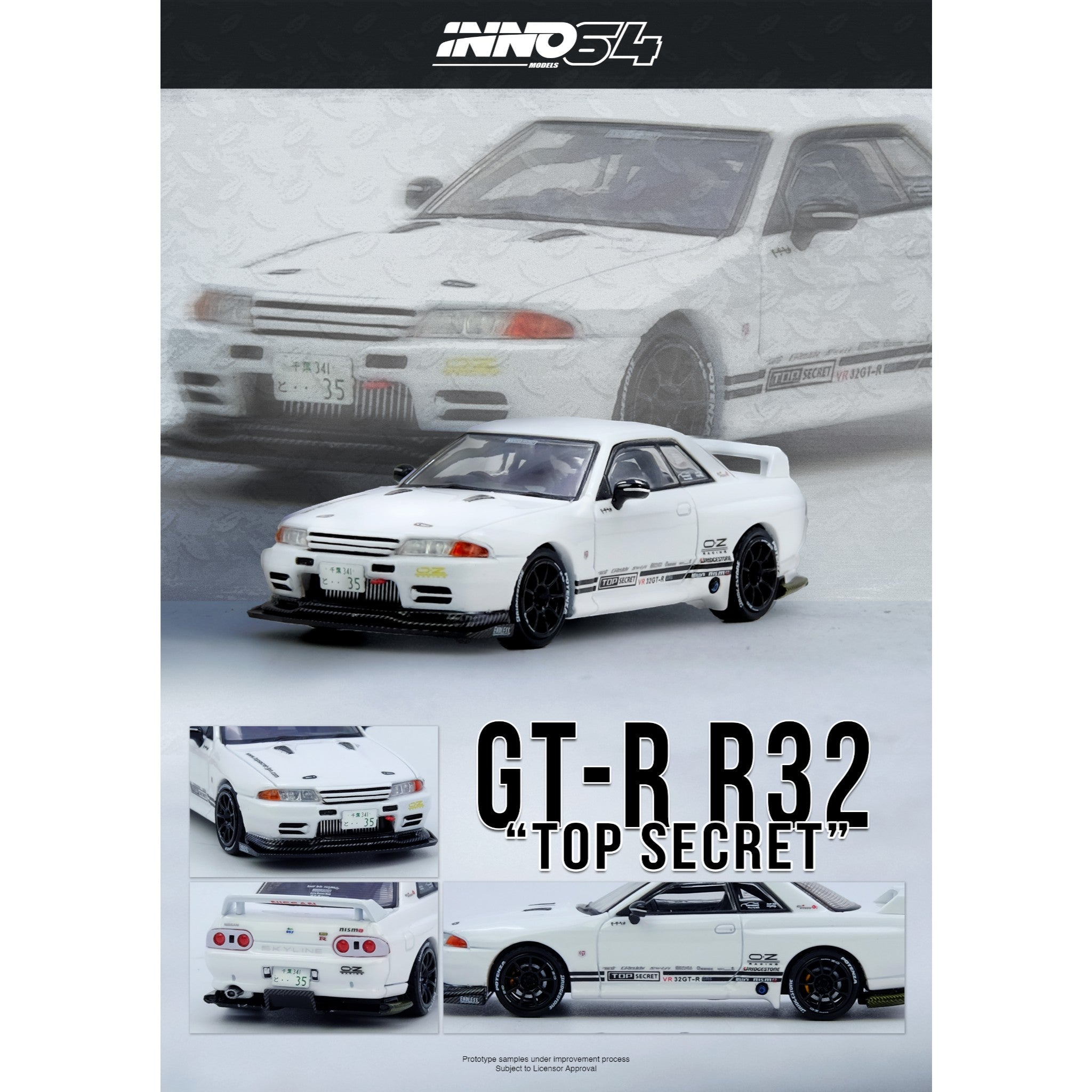 INNO64 - Pre-Order - Top Secret Skyline GT-R (R32), white - IN64-VR32T ...