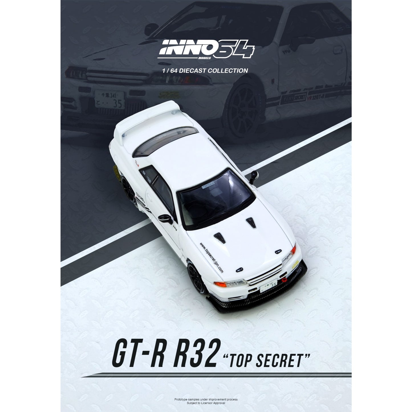 INNO64 - Pre-Order - Top Secret Skyline GT-R (R32), white - IN64-VR32TS-WHITE