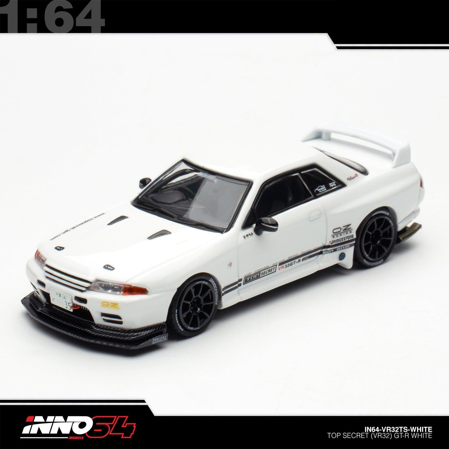 INNO64 - Pre-Order - Top Secret Skyline GT-R (R32), white - IN64-VR32TS-WHITE