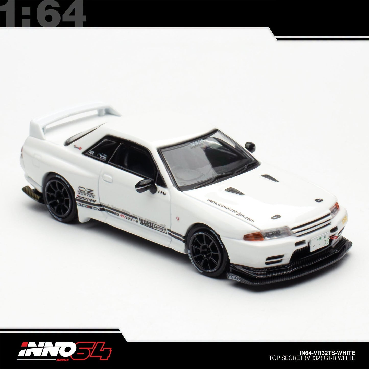 INNO64 - Pre-Order - Top Secret Skyline GT-R (R32), white - IN64-VR32TS-WHITE