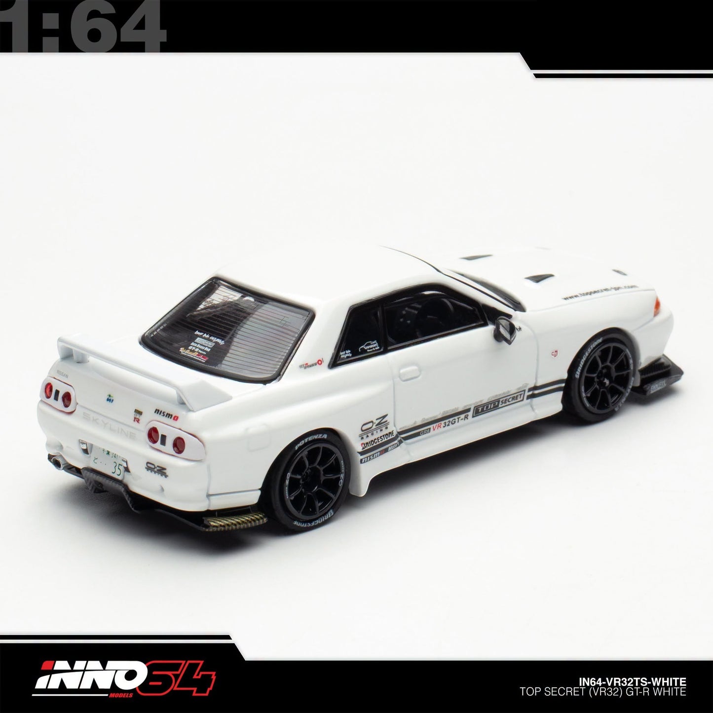INNO64 - Pre-Order - Top Secret Skyline GT-R (R32), white - IN64-VR32TS-WHITE
