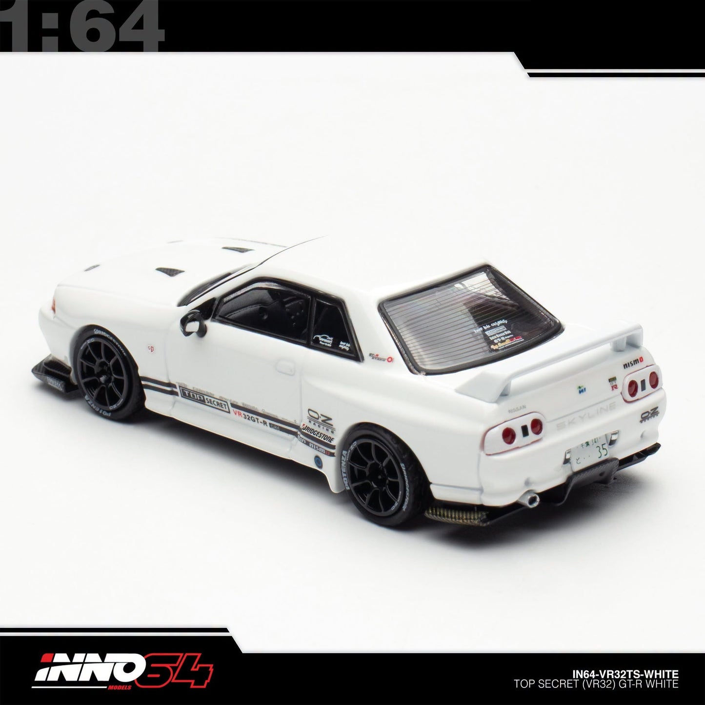 INNO64 - Pre-Order - Top Secret Skyline GT-R (R32), white - IN64-VR32TS-WHITE