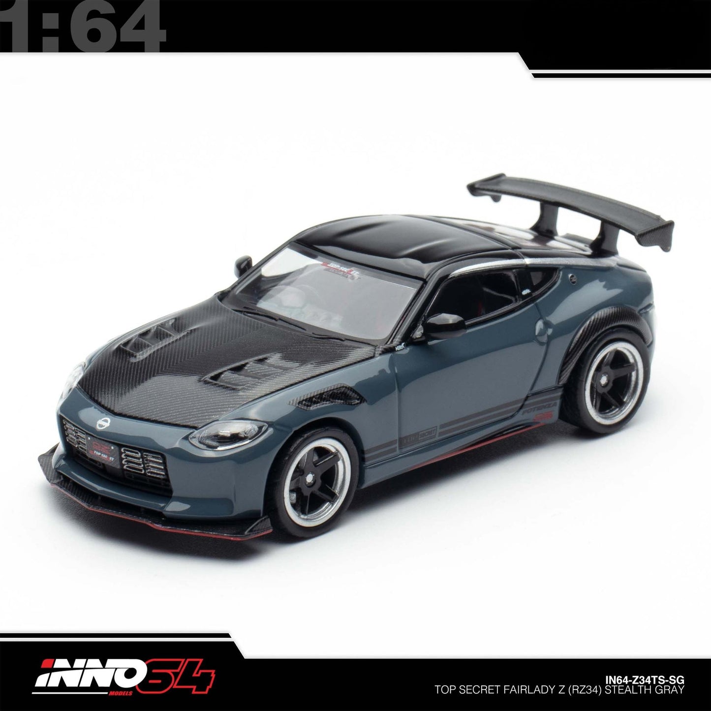 INNO64 - Pre-Order - TOP SECRET FAIRLADY Z (RX34) Stealth Gray - IN64-Z34TS-SG