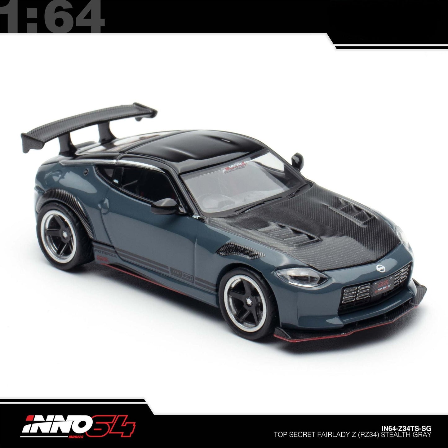 INNO64 - Pre-Order - TOP SECRET FAIRLADY Z (RX34) Stealth Gray - IN64-Z34TS-SG