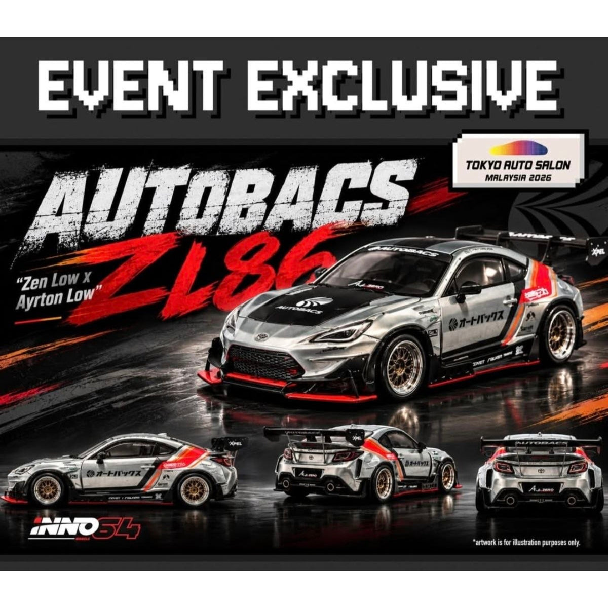 INNO64 - Pre-Order - Autobacs ZL86 Zen Low x Ayrton Low - Tokyo Auto Salon 2026