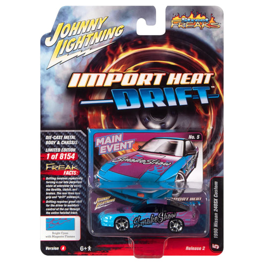 Johnny Lightning - Street Freaks - 1990 Nissan 240SX (Import Heat/Drift) - cyan