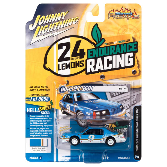 Johnny Lightning - Street Freaks - 1986 Ford Thunderbird Stock Car, blue - 1:64