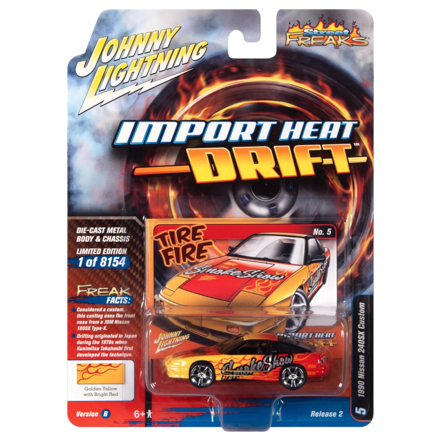 Johnny Lightning - Street Freaks - 1990 Nissan 240SX (Import Heat/Drift) - red - 1:64
