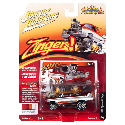 Johnny Lightning - Street Freaks - 1958 Plymouth Fury (Zingers), cherry  - 1:64