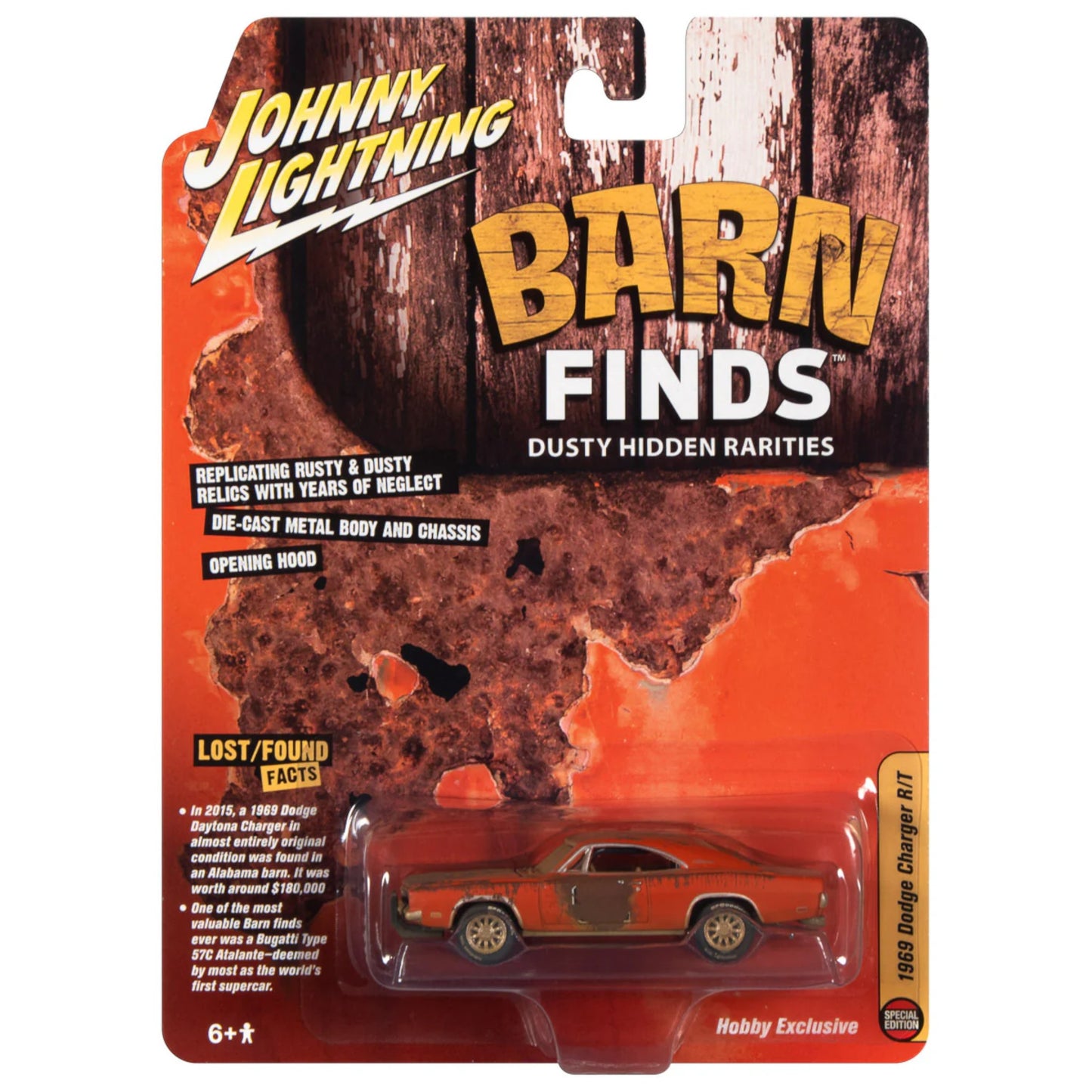 Johnny Lightning - 1969 Dodge Charger orange - JLSP192 - 1:64 - Barn Finds