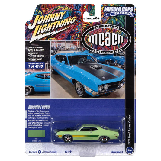Johnny Lightning - 1971 Ford Torino Cobra *MCACN*, grabber lime - JLSP287B